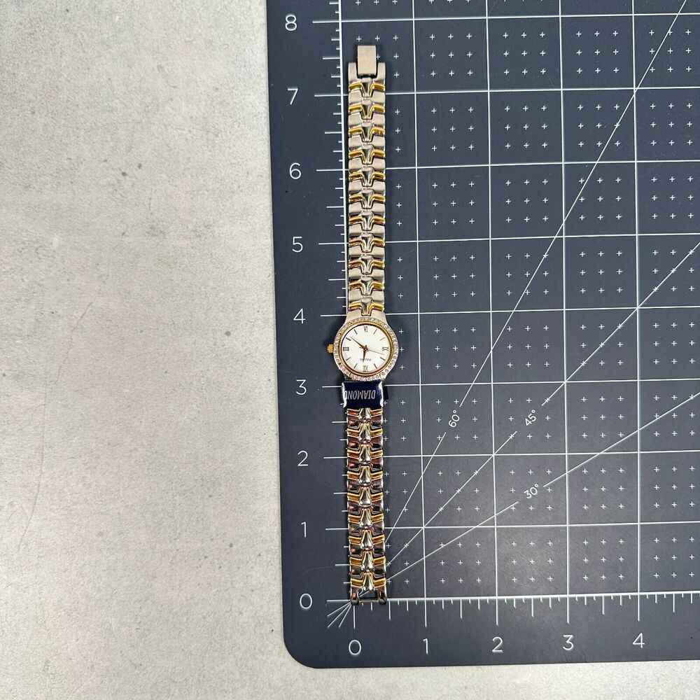 Pulsar Watch Womens 22mm Diamond Bezel White Dial Two Tone Elegant New Battery - Picture 12 of 12